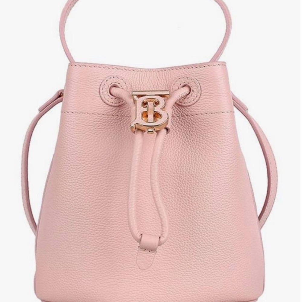 Burberry Mini TB Bucket Bag pink leather NEW
